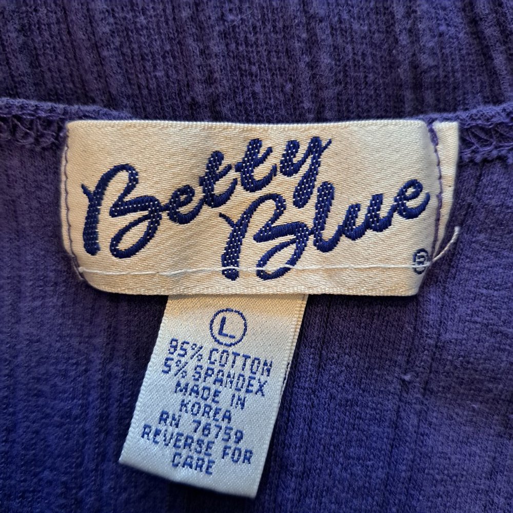 Betty Blue Ribbed Sleeveless Bodysuit Size Large - Picture 6 of 6